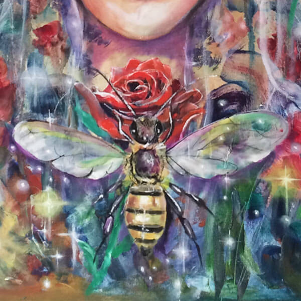 Bee in the Rose Garden